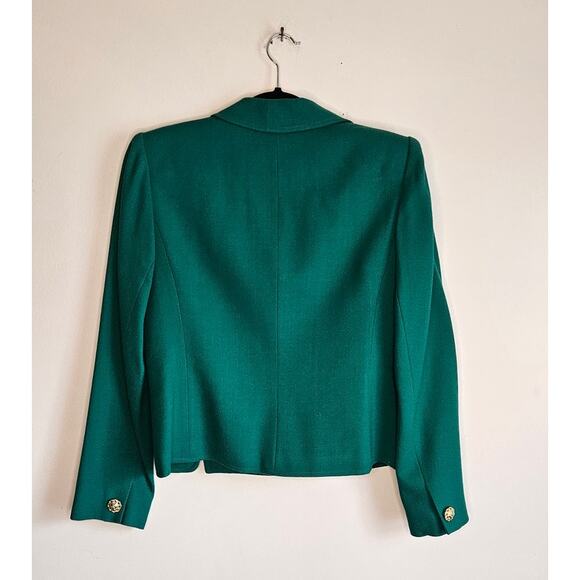Herbert Grossman Kelly Green Wool Jacket W/Gold Buttons Sz 6 - Picture 5 of 6